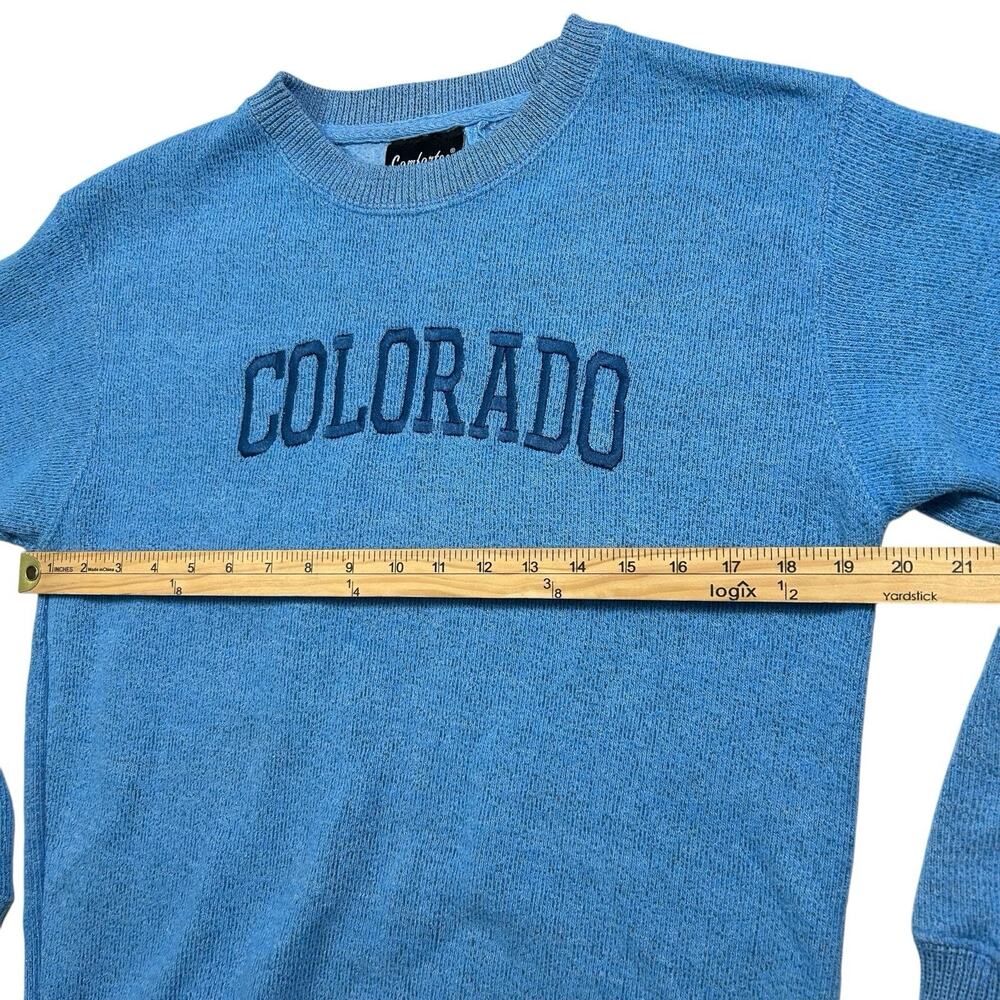 Comfortex Blue Tight-Knit Crew Neck Pullover Sweater Men's Size M Long Sleeve - Picture 7 of 8